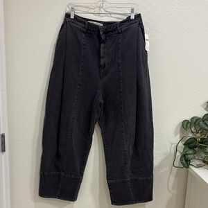 NWT Anthropologie Pilcro Grey Denim Barrel Trousers Size 12
